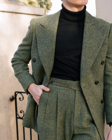 Wiaofellas 2 Pieces Men Suits Tailor-Made Stripes Herringbone Corduroy Solid Color High Quality Fashion Blazer Pants  Formal Wedding